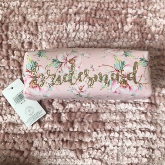 Handbags - BRIDESMAID PINK FLORAL MAKEUP BAG NWT